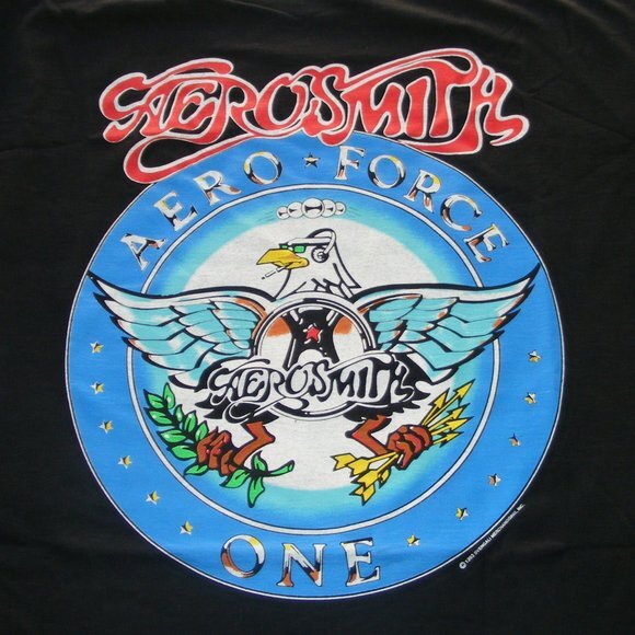 AEROSMITH Aero force One Tee, XL Logo/Crested 1993 - Picture 2 of 9